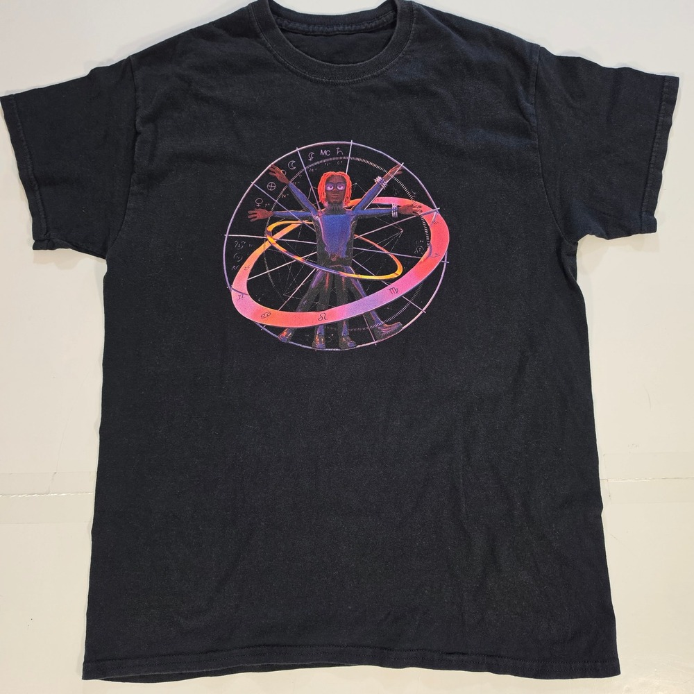 Young Thug Vitruvian Man Graphic T-Shirt Black Short Sleeve Crew Neck Tee